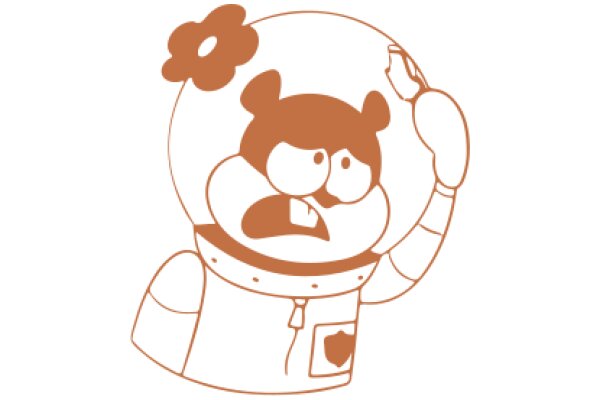 An Adorable Illustration of an Astronaut with a Flower on its Helmet