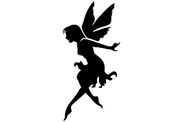 Silhouette of a Female Fairy in Flight