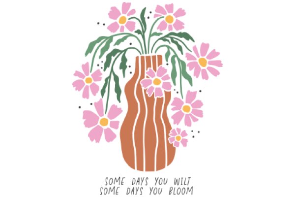 A Whimsical Bouquet: A Vase of Flowers with a Message of Positivity