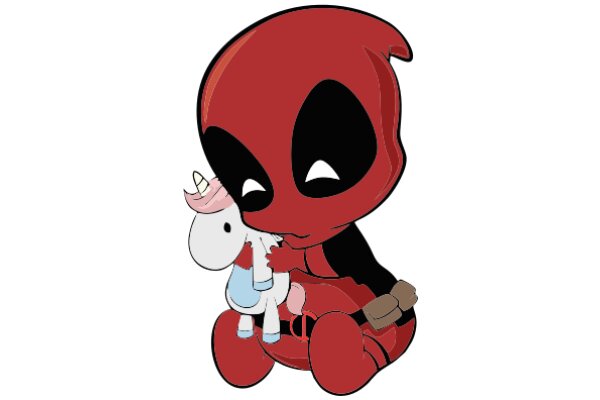 A Playful Encounter: Deadpool and His Unicorn Companion