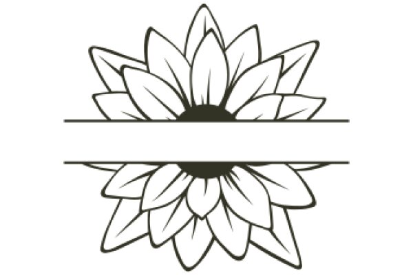 Simplistic Line Drawing of a Flower