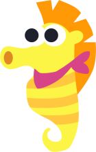 Vibrant Cartoon Fish with a Pink Bowtie and Big Eyes