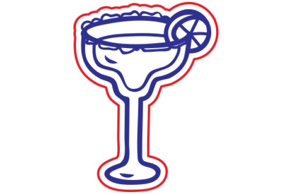 A Stylized Illustration of a Margarita Glass with a Lemon Wedge