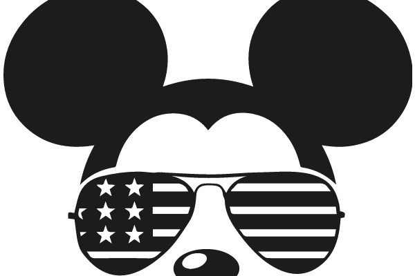 Stylish Mickey Mouse Sunglasses with an American Flag Design