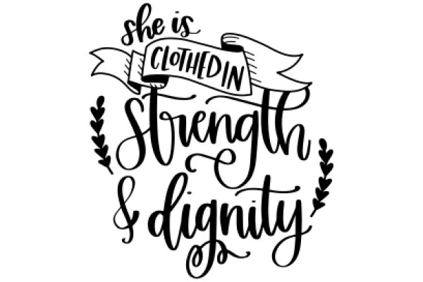 She is Clothed in Strength and Dignity: A Hand-Drawn Quote