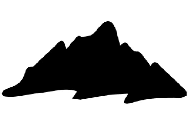 Silhouette of a Mountain on a White Background