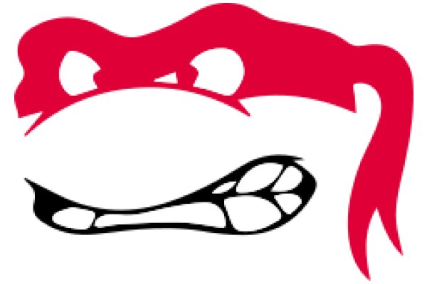 Stylized Red and White Logo with a Smiling Face and a Red Tail