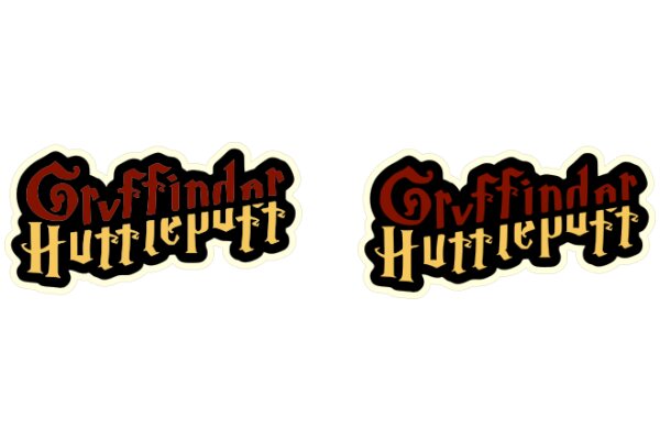 A Pair of Stylized 'Gryffindor' Stickers