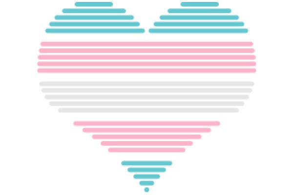 Stylized Heart with Abstract Stripes in Pastel Colors