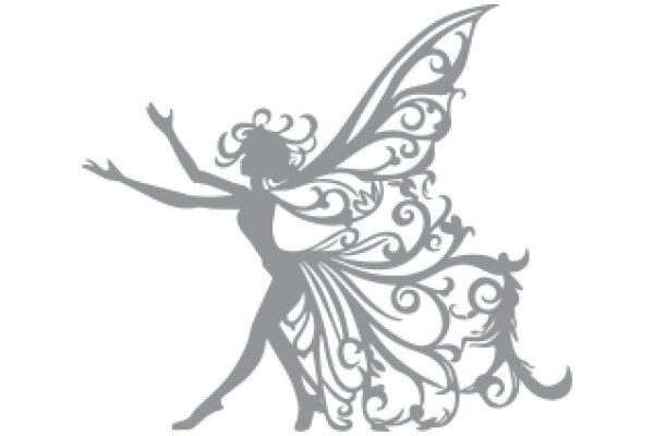 Elegant Silhouette of a Ballerina and Her Butterfly Companion