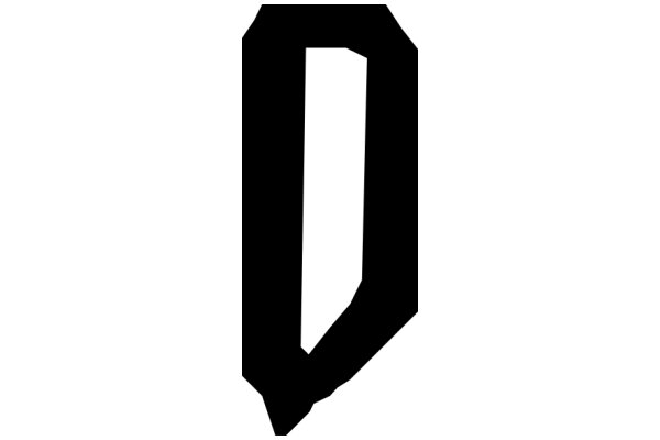 Stylized Black Letter 'D' on a White Background