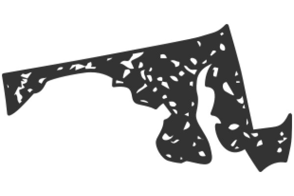 Stylized Black Silhouette of a Gun