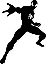 Silhouette of Spider-Man in Action Pose