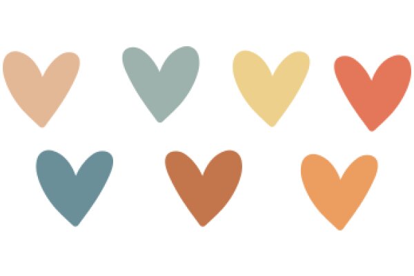 A Collection of Heart-Shaped Icons in Different Colors