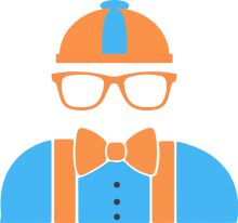 Stylish Orange and Blue Hat with Glasses