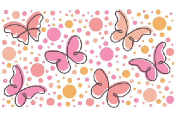 Whimsical Butterfly Pattern with Pink and Orange Circles