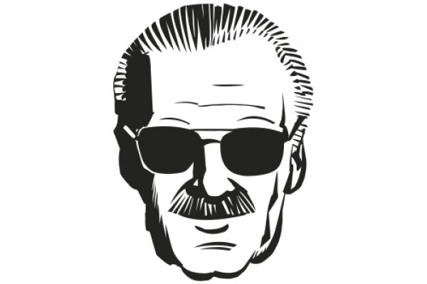 Stylish Icon of a Man in Sunglasses and a Mustache