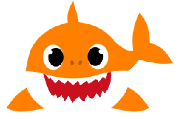 Vibrant Orange Cartoon Shark with a Smile