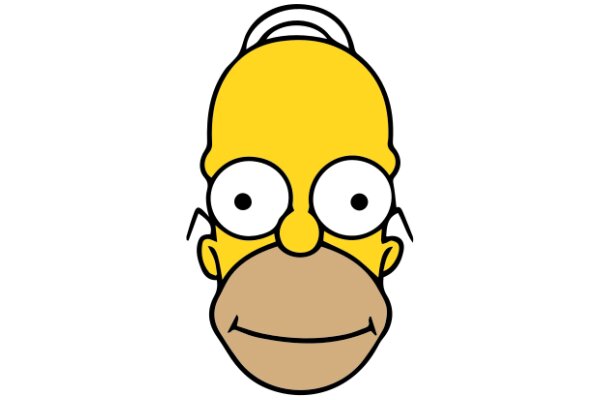 Simpsons-Inspired Character: A Yellow Cartoon Head with Big Eyes and a Smile