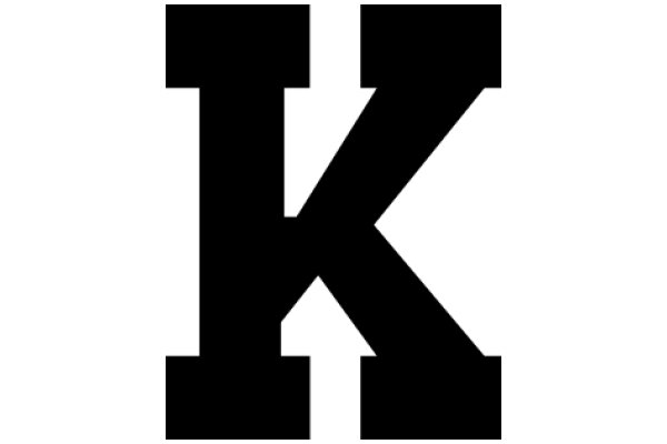 Stylized Black Letter 'K' on a White Background