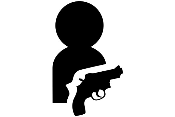 Silhouette of a Person Holding a Gun