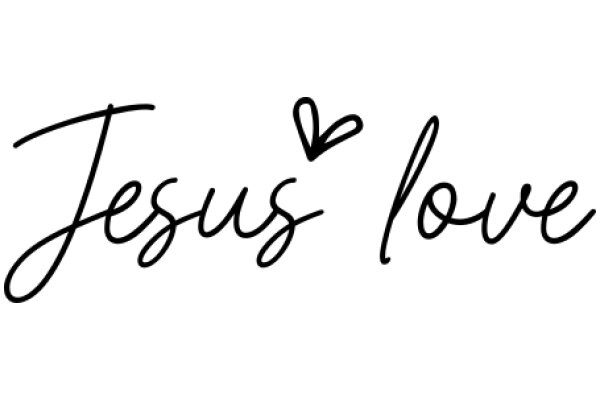 Handwritten Sign with Heart Symbol: 'Jesus Love'