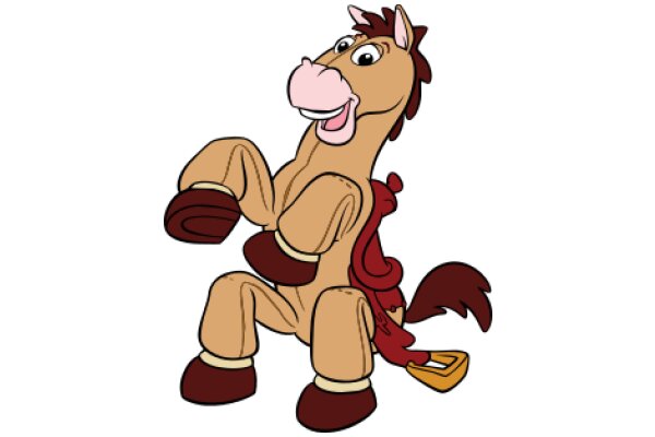 A Delightful Cartoon Horse with a Shovel