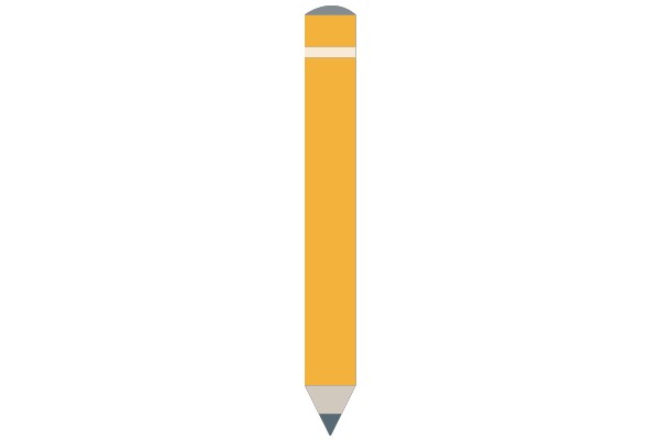 A Solid Yellow Pencil with a Gray Eraser