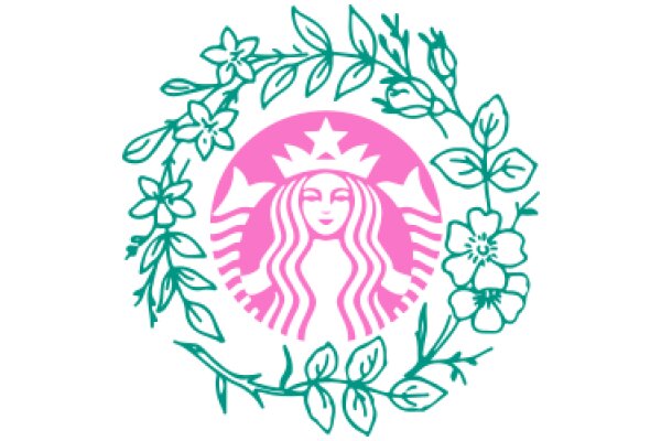 Starbucks Logo Surrounded by Floral Design