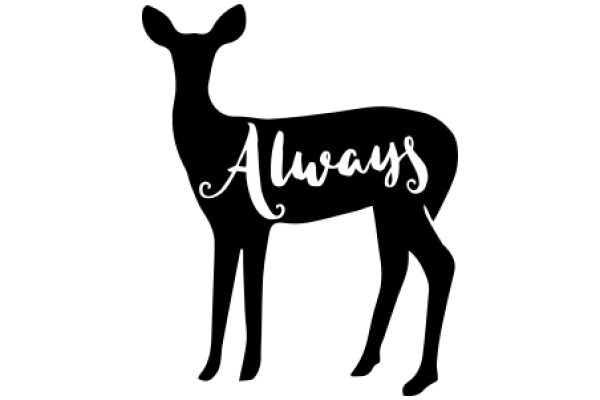 A Pixelated Deer Silhouette with the Word 'Always' Below It