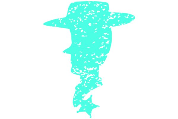 Stylized Cowboy Hat with a Blue and White Pattern