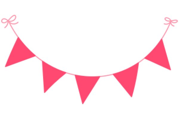 Pink Banner with Ribbons and Bow, Hanging in the Air