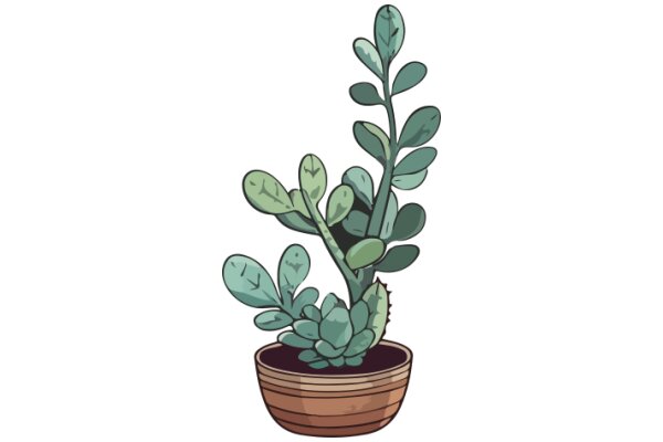 A Whimsical Illustration of a Cactus in a Pot