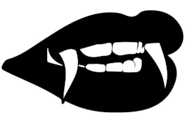 A Silhouette of a Mouth with Teeth, Set Against a White Background