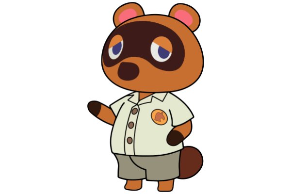 An Adorable Cartoon Bear in a Shirt and Shorts