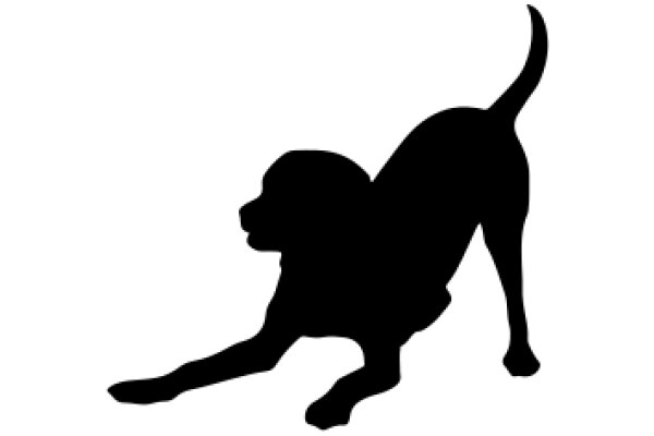 Silhouette of a Dog in Motion