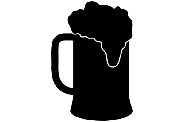 A Silhouette of a Mug with a Swirling Steam Design