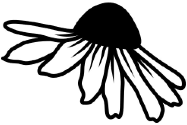 Stylized Illustration of a Flower with a Round Center and Long Petals