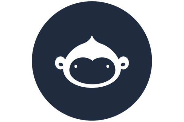 Stylized Monkey Icon with Smile