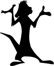 Silhouette of a Cartoon Dog with Its Paws Up