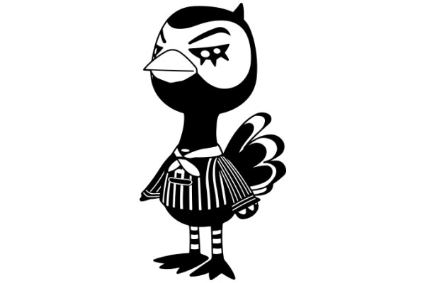 Stylish Illustration of a Fashionable Bird Character