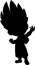 Silhouette of a Spiky-Haired Character