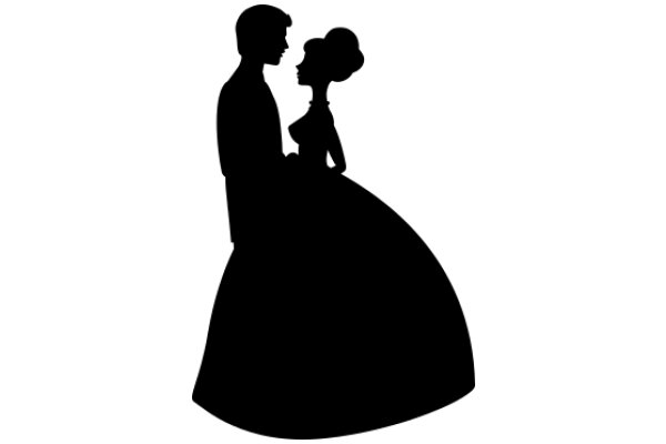 A Silhouette of Romance: A Couple's Embrace