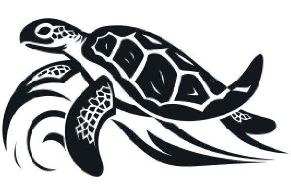 Stylish Logo of a Turtle and Flipper