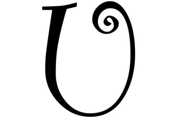 Stylized Letter 'T' with a Swirl Design