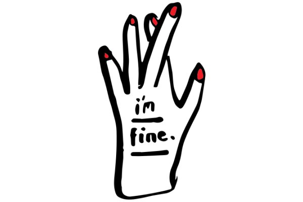 A Hand with a Message: 'I'm Fine.'