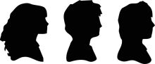 Silhouettes of Four People in a Row