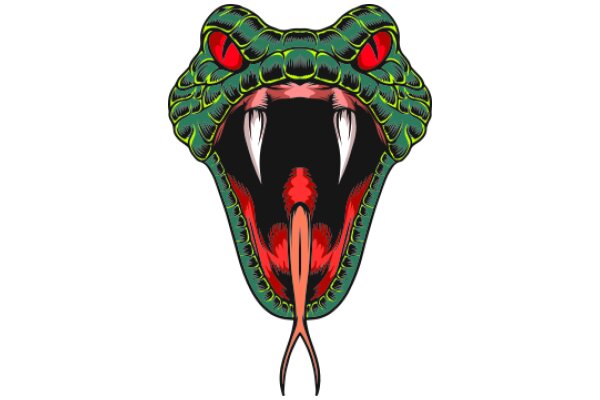 Vivid Illustration of a Snake with a Tongue