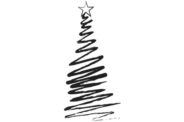 A Christmas Tree Illustration with a Star on Top