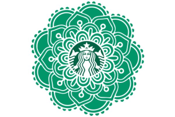 Stylized Starbucks Logo with Floral Patterns